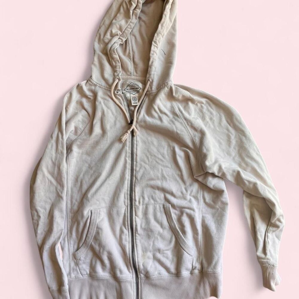 St-john-s-bay Men's Cream and Tan Hoodie